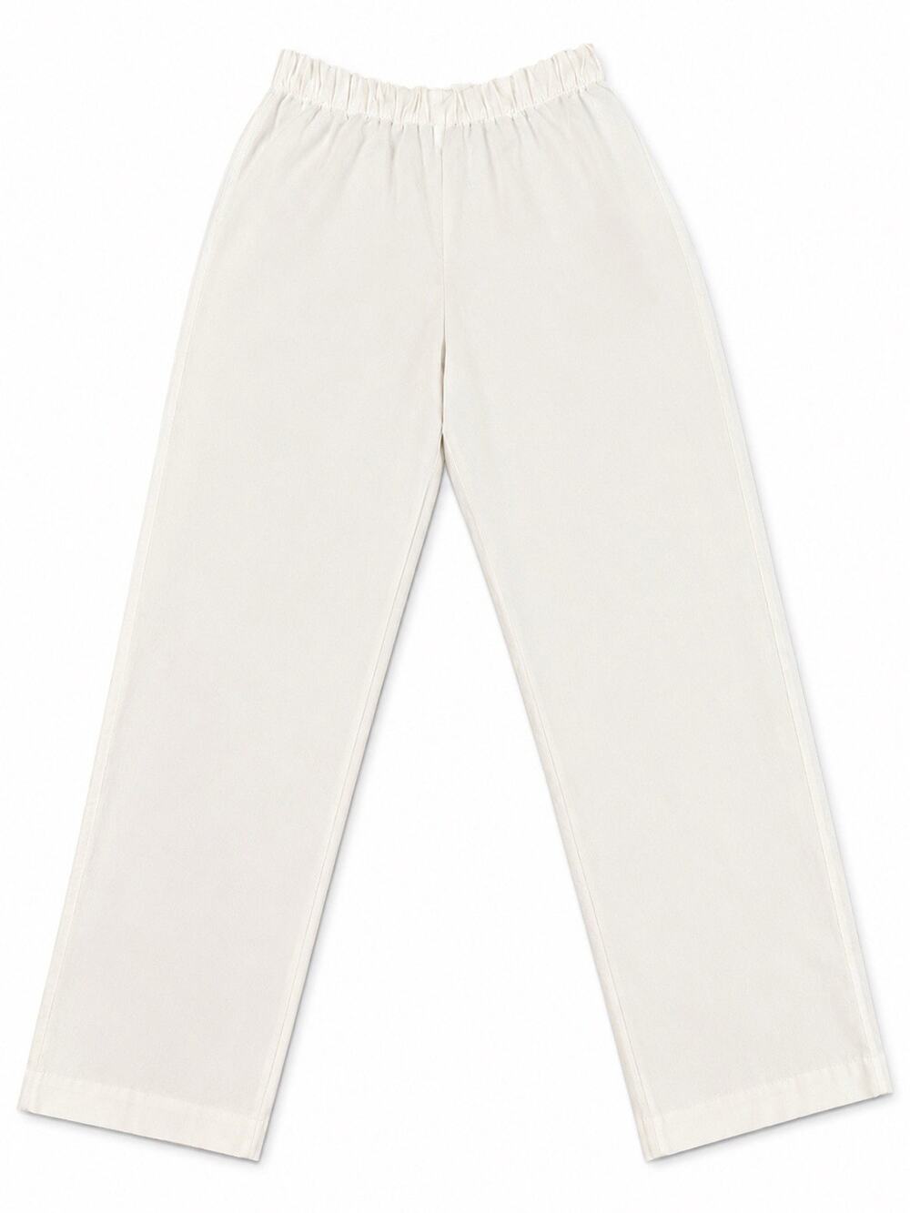 Silver Threads Womens White Pull On Elastic Waist Pants Large L Straight